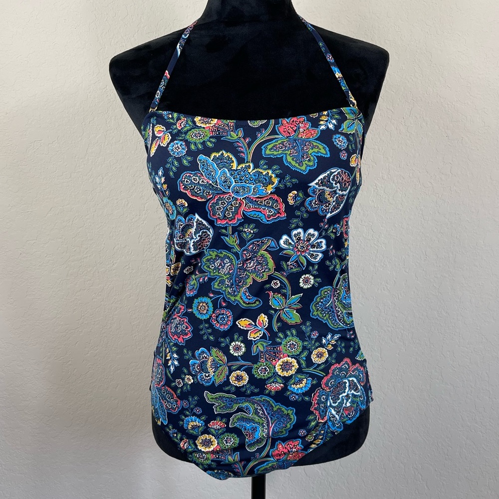 J. Crew Floral Paisley Open Back One Piece Swimsuit 10